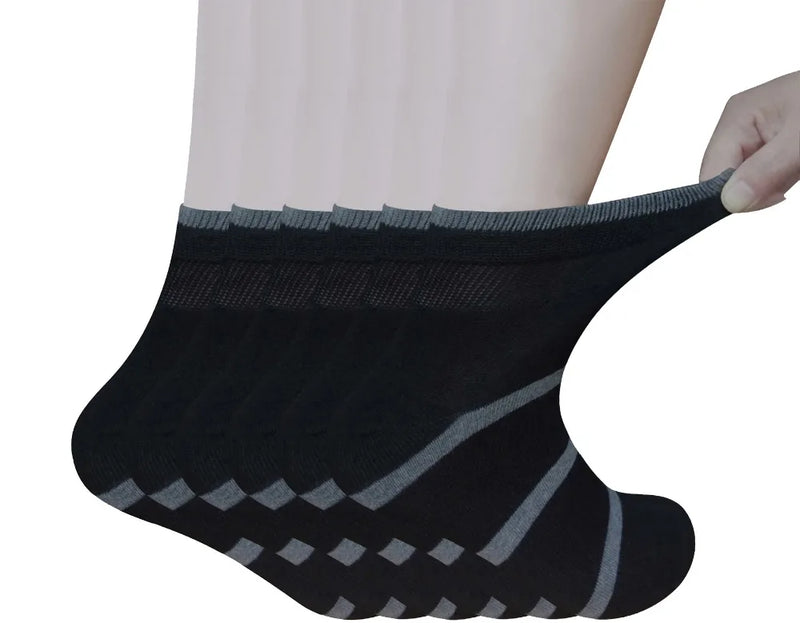 Men's Bamboo Diabetic Ankle Socks with Seamless Toe and Non-Binding Top,6 Pairs L Size(10-13)