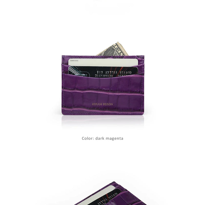 Custom Name Monogram Luxury Genuine Leather Men Wallet Card Holder Crocodile Pattern Gift for Girlfriend Boyfriend Friend Her