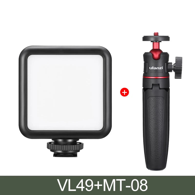 Ulanzi Mini Portable LED Video Light Triple Cold Shoe Rechargeable Vlog Fill Light Photography Lighting Tripod Kit CRI95+