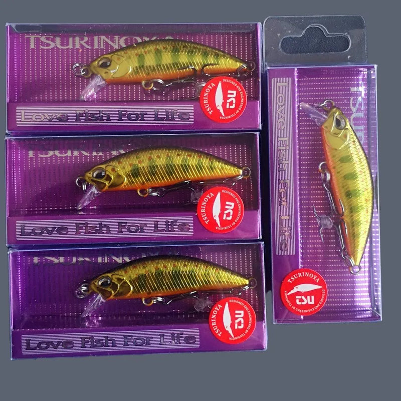 Tsurinoya 4PC 50mm 5g Sinking Minnow Artificial Bait for Trout Bass Fishing Wobbler Laser Hard Long Cast Fishing Lure DW63