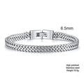 Stylish Stainless Steel Bali Foxtail Chain Bracelet for Men,Double Franco Link Chain Bracelets,Male Jewelry Gift for Dad Son