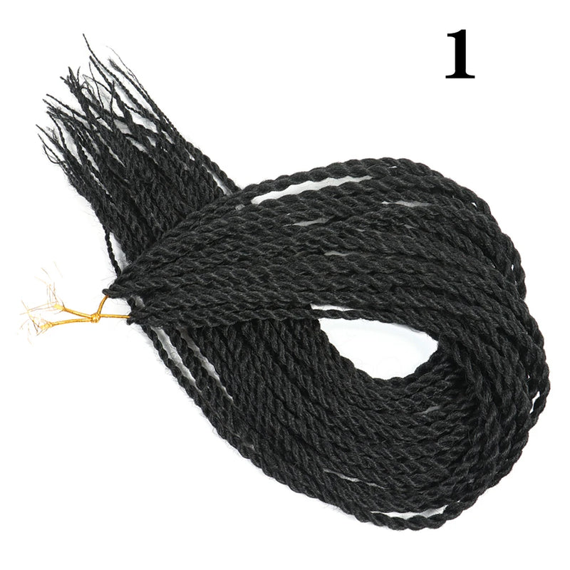 AZIR Senegalese Twist Hair Crochet Braids 24 inch 30 Roots/pack Synthetic Crochet Hair Senegalese Braids Twist Hair for Braids