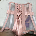 Annzley Red Mesh Stripe Corset Ultra-thin Handmade Lace Corset Waist Slimming Corset Korsett Bustier 2020
