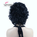 StrongBeauty Short Wig Soft Tousled Curls Blonde Highlights Full Synthetic Wigs COLOUR CHOICES
