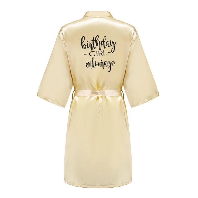 Birthday Party Girl & Entourage Satin Printing Women | SAMAG