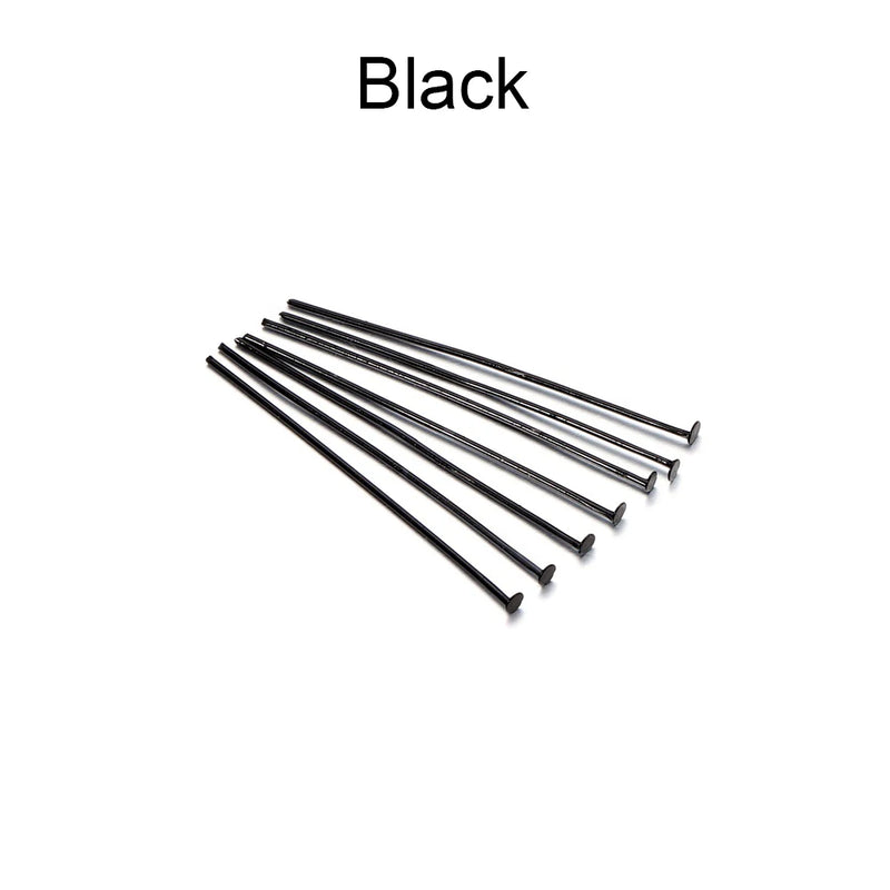 100-200pcs/bag 20 25 30 40 50 60 mm Flat Head Pins Gold/Copper/Rhodium Headpins For Jewelry Findings Making DIY Supplies