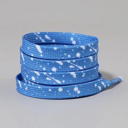 Fashion Art Splash Ink Creative Shoelaces Men Women Trend Personality Blue White Sport Casual Basketball Shoes Laces Dropship