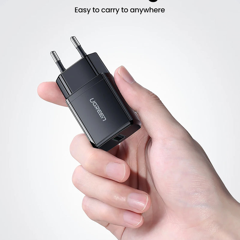 Ugreen 5V 2.1A USB Charger for iPhone 16 15 14 iPad Fast Wall Charger EU Adapter for Samsung S9 Xiaomi Mi 8 Mobile Phone Charger