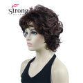 StrongBeauty Short Wig Soft Tousled Curls Blonde Highlights Full Synthetic Wigs COLOUR CHOICES