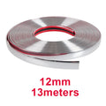 13M Silver Car Moulding Trim Strip Chrome Styling Decoration Tape Auto DIY Protective Sticker 6mm 8mm 10mm 12mm 15mm 20mm 30mm