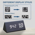 Wooden Alarm Clock Clock LED Time Display USB Charger Humidity and Temperature Detection Digital Alarm Clock For Bedside Table
