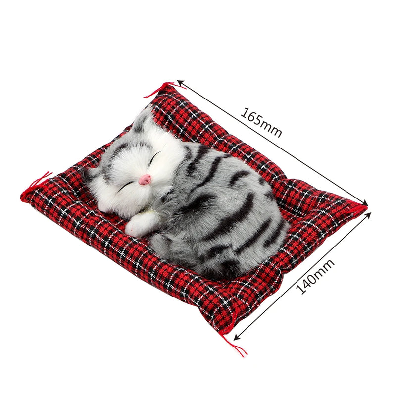 Car Interior Decoration Cute Sleeping Cat Kitten Toy Dashboard Ornaments Plush For Boat Truck Off Road 4x4 Caravan Accessories