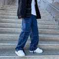 LINHUA Men Wide Leg Jeans Spring cargo pants Hip Hop | SAMAG
