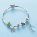 WOSTU 925 Sterling Silver Animal Cat Charm Pendant Heart Family Ladybug Bee Beads Fit Original Bracelet DIY Jewelry For Women