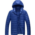 2026 Royal Blue Hooded Parkas Men's Zipper Control Winter Jacket Fashion Hot Sale Jaqueta Plus Size S-5XL Lightweight Warm Coats