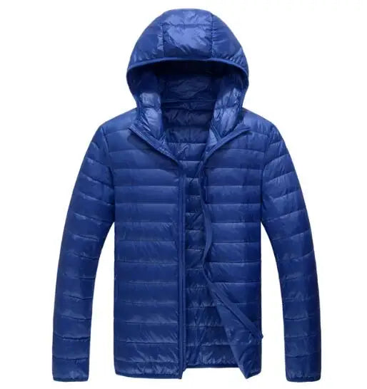 2026 Royal Blue Hooded Parkas Men's Zipper Control Winter Jacket Fashion Hot Sale Jaqueta Plus Size S-5XL Lightweight Warm Coats