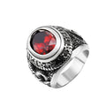BEIER Stainless steel Cool Unique Black Stone Ring Titanium Steel Retro Old Totem Jewelry For Man Factory Price Sale BR8-334