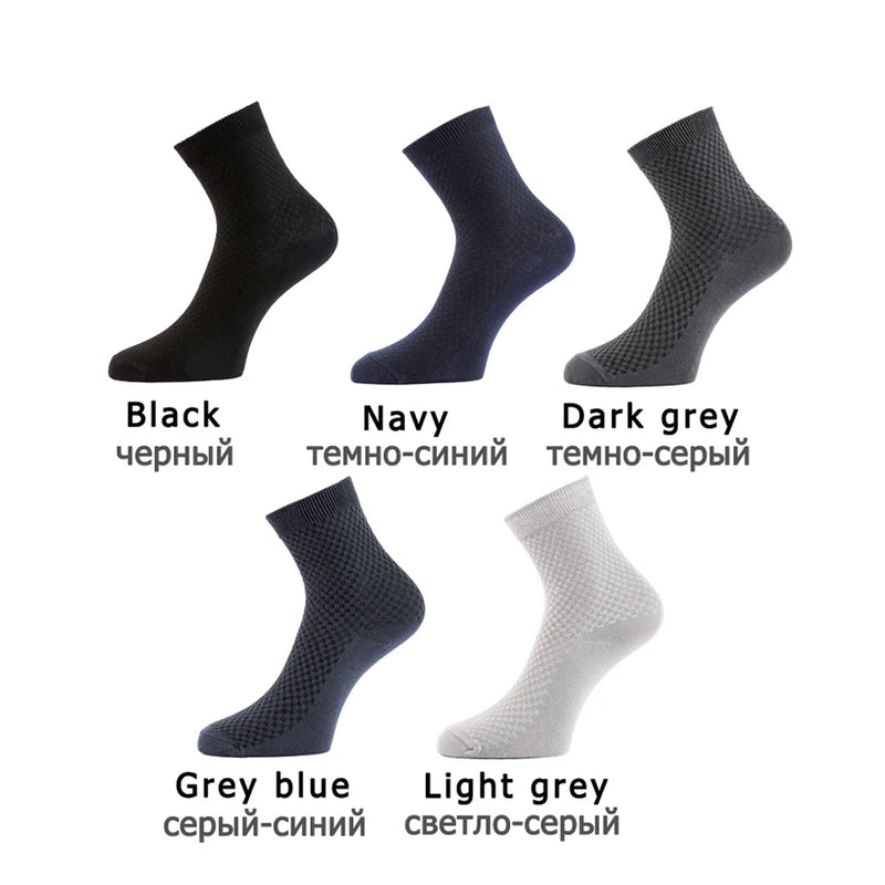 10 Pairs High Quality Bamboo Fiber Men's Socks Business Breathable Deodorant Compression Socks Men Long Big Size EUR 38-46