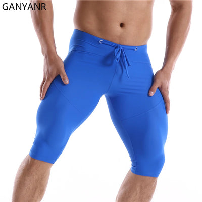 GANYANR Running Tights Men Compression Leggings Gym | SAMAG