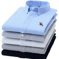 S~6XL Cotton Oxford Shirt For Men's Long Sleeve Plaid | SAMAG