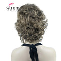 StrongBeauty Short Wig Soft Tousled Curls Blonde Highlights Full Synthetic Wigs COLOUR CHOICES