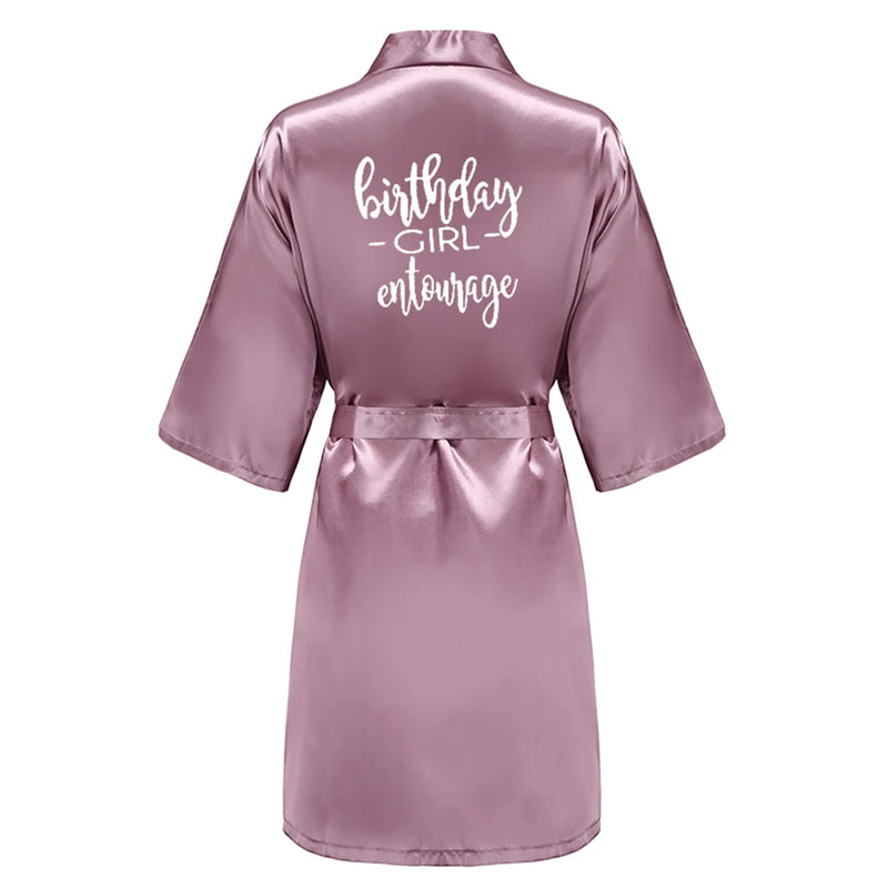Birthday Party Girl & Entourage Satin Printing Women | SAMAG