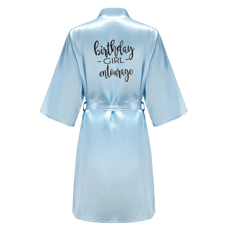 Birthday Party Girl & Entourage Satin Printing Women | SAMAG