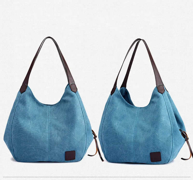 Simple Style Canvas Shoulder Bags For Women Large Capacity Handbag Fashion Shopper Totes Bag High Qualty Purse bolsa feminina