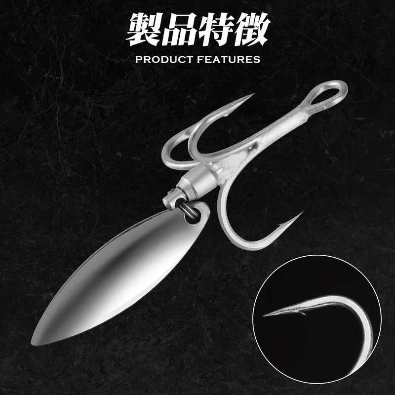 Hunthouse Treble Fishing Hook With Spoon 4# 6# 8# For Hard Lure 3X Strong 4pcs/lot Hight Carbon Steel Accessories