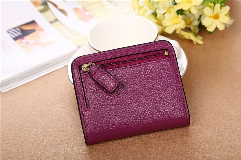 Fashion Split Leather Women Wallets Mini Purse Lady Small Leather Wallet with Coin Pocket