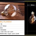 Retro Dimmable LED Edison Bulb E27 3W Gold Spiral Filament ST64 G125 Ampoule LED Lamp Incandescent Chandelier Decorative Lightin