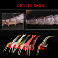 6pcs 12g 18g fishing shrimp prawn lure baits, river prawn fishing craws saltwater bream lures with luminous eyes