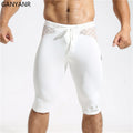 GANYANR Running Tights Men Compression Gym Leggings Fitness Basketball Sexy Sport Jogging Training Athletic Yoga Shorts Workout