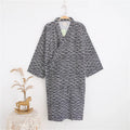 2021 New Men's 100% Cotton Gauze Cotton Robe Loose Thin Yukata Japanese Kimono Pajamas Men's Hooded Robe V-Neck Pajamas Bathrobe