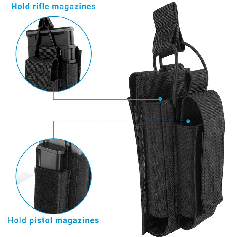Tactical Molle Magazine Pouch Tactical Pouch Single/Double/Triple Rifle Pistol Mag Pouch 2-Layer Cartridge Holder for M4 M14 M16