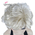 StrongBeauty Short Wig Soft Tousled Curls Blonde Highlights Full Synthetic Wigs COLOUR CHOICES