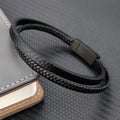 MingAo Designer Charm New Simple Brown Leather Bracelet for Men Stainless Steel Magnetic Clasp Fashion Men Jewelry Bangles Gift