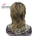 Lady Women Blonde With Dark Root Medium Length Cascaded Layers Synthetic Hair Full Wig for women