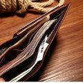 GENODERN Cow Leather Men Wallets with Coin Pocket Vintage Male Purse RFID Blocking Genuine Leather Men Wallet with Card Holders
