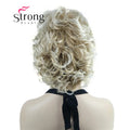 StrongBeauty Short Wig Soft Tousled Curls Blonde Highlights Full Synthetic Wigs COLOUR CHOICES