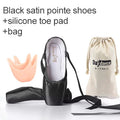 Women Ballet Pointe Shoes Professional Girls Satin Pink Ballerina Shoes With Silicone Toe Pad Kids Girls Ballet Shoes
