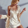 Kimono & Robe Nightgown Female 100% Silk Two-piece Set Sleepwear New  Silk Pajamas  Women  Pyjamas Female Summer Sexy Nightdres