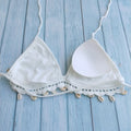 Bikini Set Woman Crochet Shell Tassel Top And Seashell | SAMAG