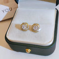 18k gold 18 k Woman Stud Earrings Unusual Earings Trend Piercing Small Crystal Vintage Ear Cuffs For Party Women's | SAMAG