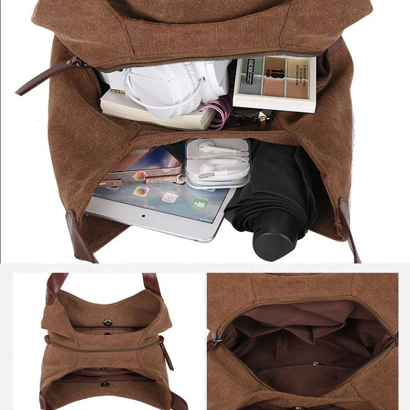Simple Style Canvas Shoulder Bags For Women Large Capacity Handbag Fashion Shopper Totes Bag High Qualty Purse bolsa feminina