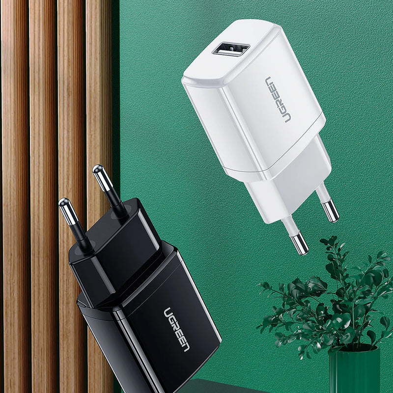 Ugreen 5V 2.1A USB Charger for iPhone 16 15 14 iPad Fast Wall Charger EU Adapter for Samsung S9 Xiaomi Mi 8 Mobile Phone Charger