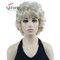 StrongBeauty Short Wig Soft Tousled Curls Blonde Highlights Full Synthetic Wigs COLOUR CHOICES
