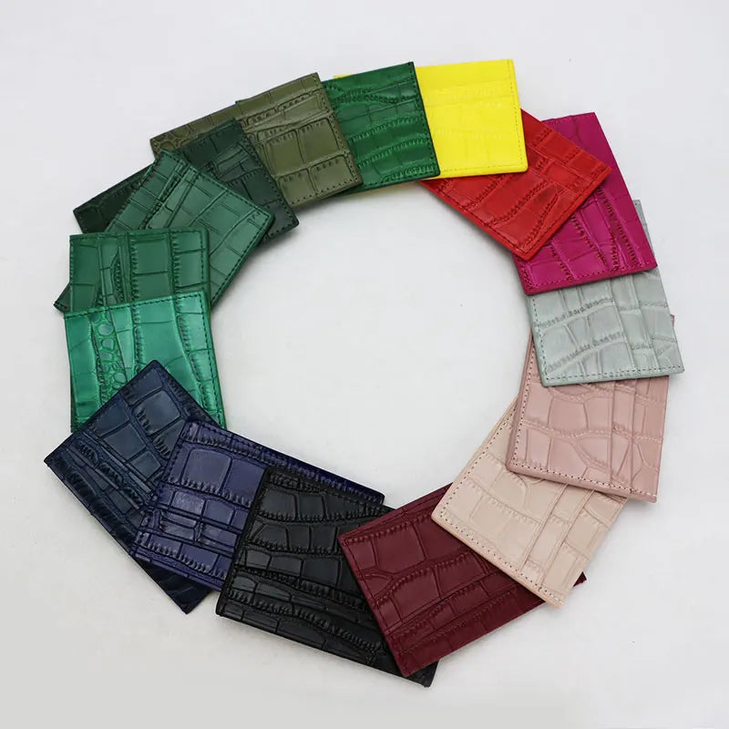 Classic Crocodile Pattern Card Holder Men Women Genuine Leather Leather Credit Card Case ID Card Holder Wallet Purse Pouch