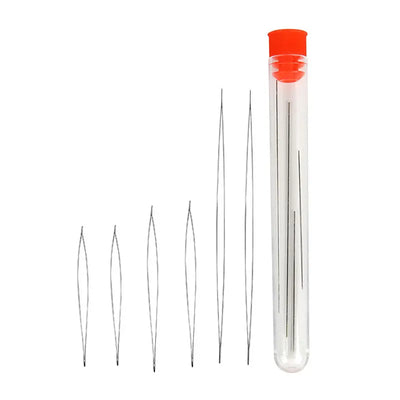 1set Open Big Eye Beading Needles Bead Necklace Bracelet Tools Stainless Steel Self Threading Pins For Jewelry | SAMAG