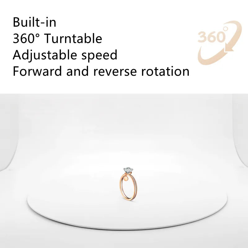 SANOTO Mini Photo Studio Photography Light Box Softbox Built-in Rotating Turntable For Jewelry Photography Video 3D Scanning